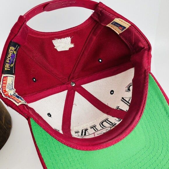 VTG 90's Starter NFL Arizona Cardinals Tri-Power Snapback Cap Hat Red Wool Logo - Picture 10 of 12